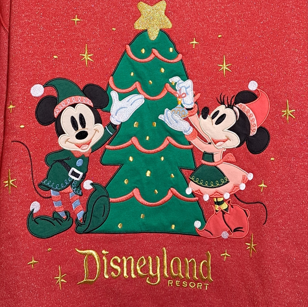 Disney Red Holiday Sweatshirt with Mickey and Minnie - Picture 4 of 7